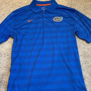 Nike Blue and Orange Men's Polo Shirt